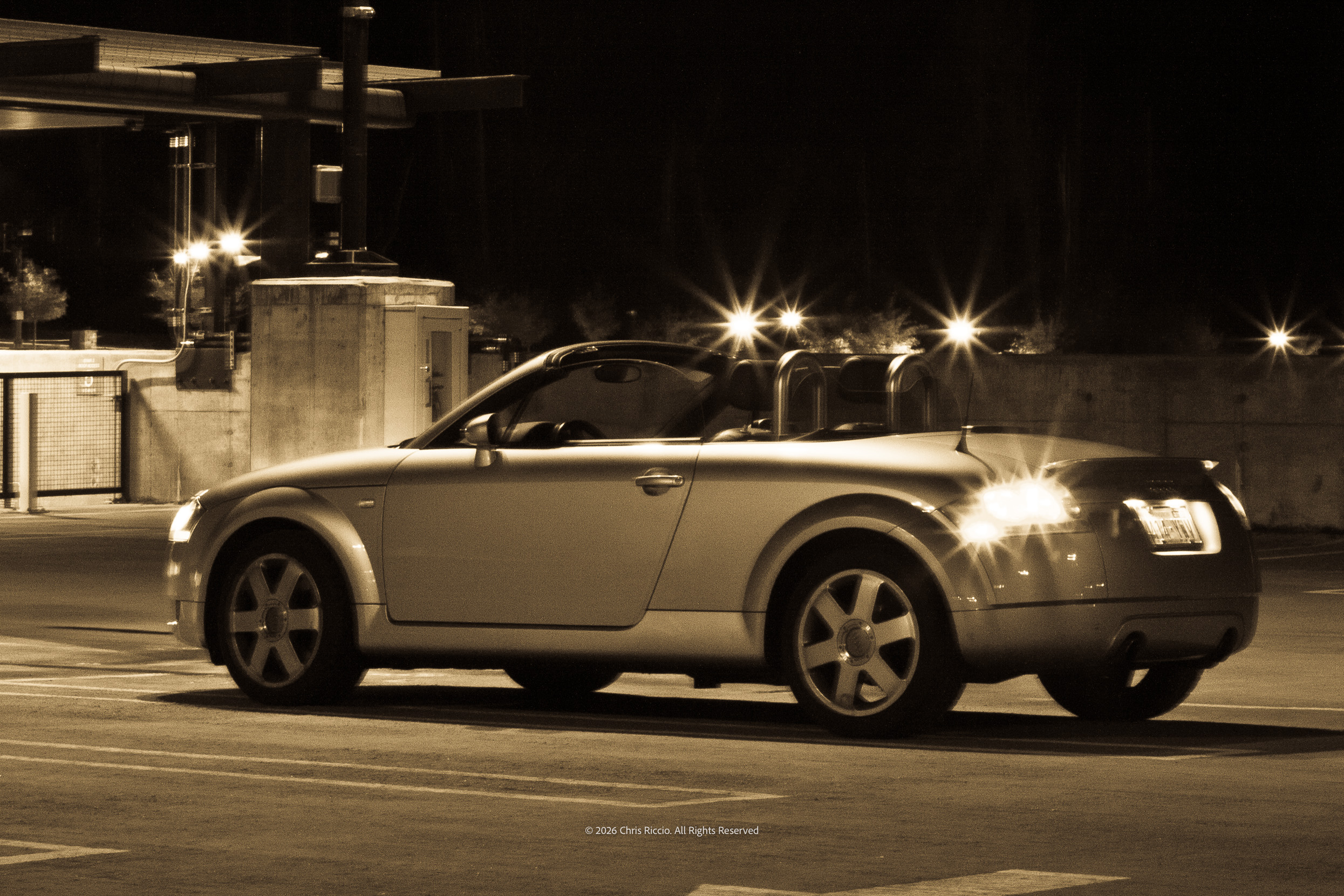 I drive with the top down at night